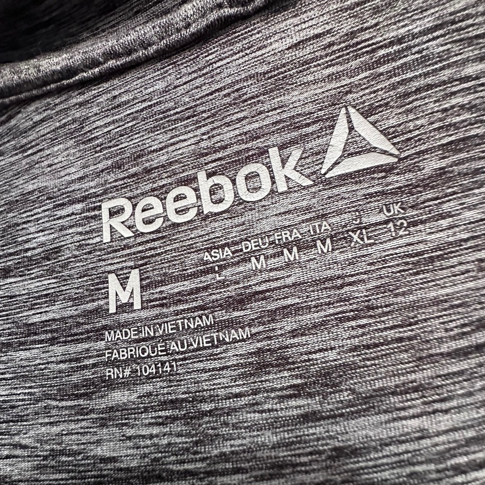 Reebok Womens Gray Space Dye Open Front Hooded Cardigan Size Medium Activewear - Picture 4 of 13
